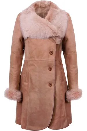 Infinity Suede Merino Shearling Coat with Toscana Collar-Hanoi