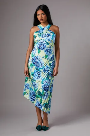 Coast Petite Pleat Halter Midi Dress