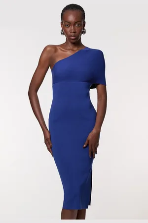 Karen Millen Compact Rib Stitch Knitted One Shoulder Dress