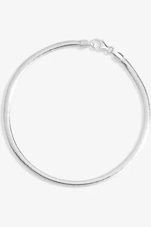 Simply Silver Sterling 925 Fine Flat Snake Necklace