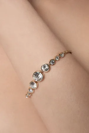 Karen Millen 14kt Plated Crystal Flow Bracelet