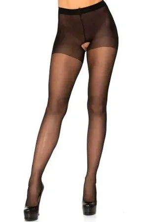 Leg Avenue Plus Size Crotchless Sheer Pantyhose
