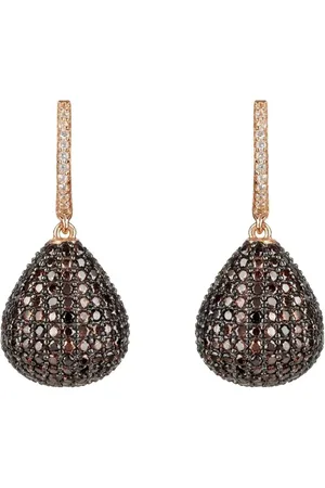 Latelita Valerie Pear Drop Gemstone Earring Rosegold Chocolate Cz