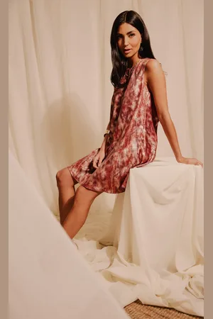 Little Mistress Blur Print Satin Mini Dress
