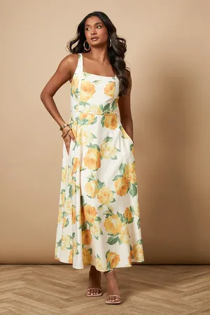 Oasis Floral Square Neck Maxi Dress