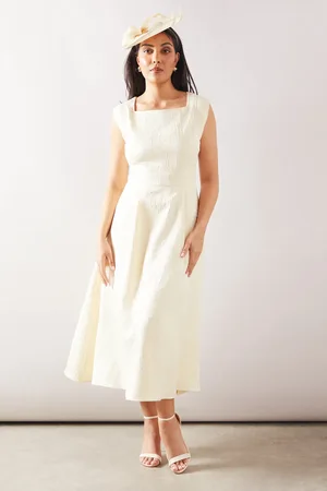 wallis Petite Floral Jacquard Satin Fit & Flare Midaxi Dress