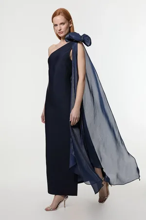 Karen Millen Bandage Figure Form Knit Tassel Sleeve Detail Maxi Dress