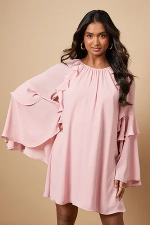 Oasis Chiffon Ruffle Sleeve Mini Dress