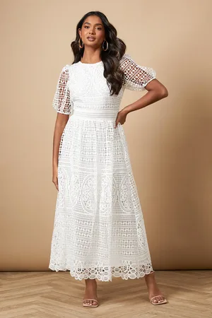 Oasis Lace Puff Sleeve Midaxi Dress