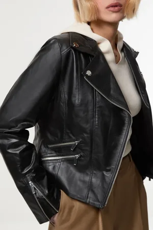 Karen Millen Leather Signature Biker Jacket