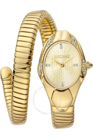Roberto Cavalli Glam Chic Snake -Tone Dial Watch