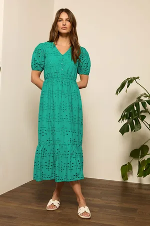 M&Co Broderie Tiered Midi Dress