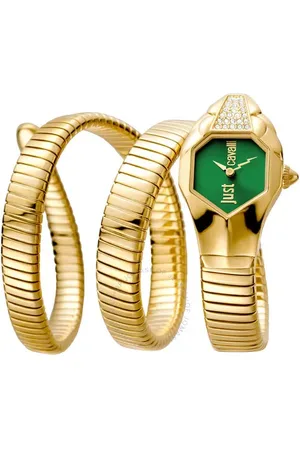 Roberto Cavalli Glam Snake Quartz Green Dial Watch