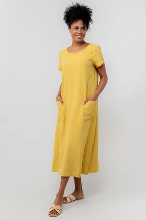 LILY & ME Summer Breeze Dress Plain Linen Green