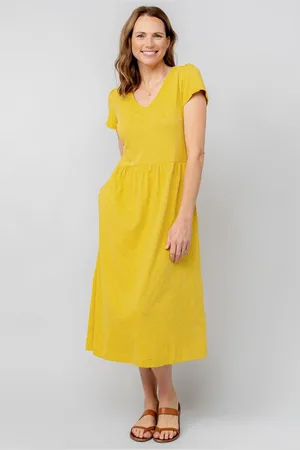 LILY & ME Summer Midi Dress Plain Navy