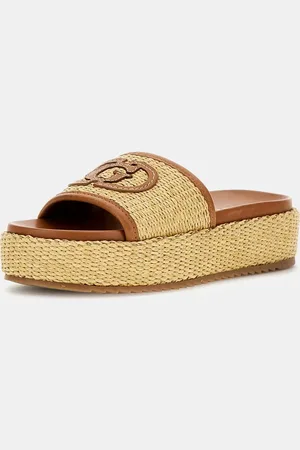 Guess Lonney Raffia Platform Slide