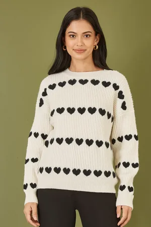 Yumi Knitted Jumped With Heart Stripes