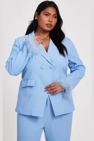 Quiz Curve Feather Trim Blazer