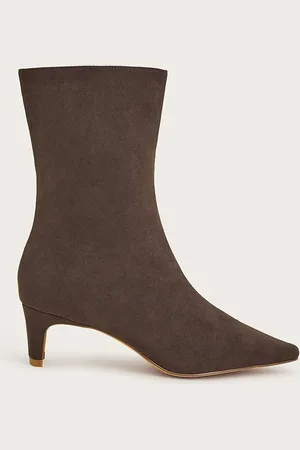 Monsoon Blake Suedette Pointed Heel Boots Brown