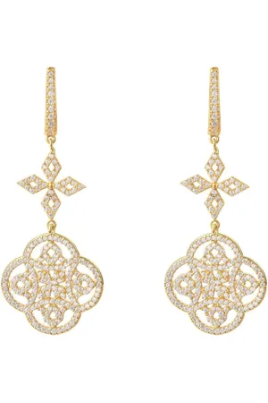 Latelita Celtic Knot Clover Drop Earrings Gold