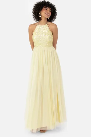 Maya Deluxe Embellished Halter Neck Maxi Dress