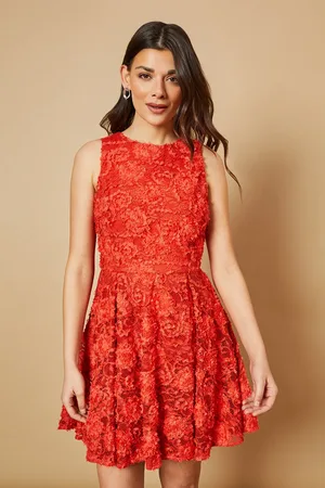 Oasis Textured Lace Halter Neck Mini Dress