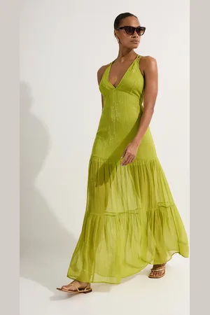 Karen Millen Strappy Metallic Viscose Georgette Beach Dress