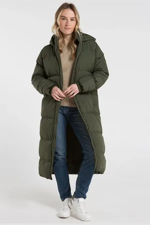 French Connection Longline Quilted Puffer Jacket with Hood