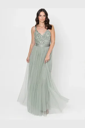 Maya Deluxe Stripe Embellished Maxi Dress