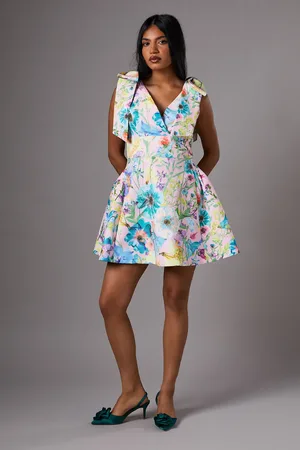 Coast Petite Skater Mini Dress With Bow Straps