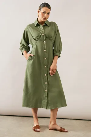 wallis Viscose Cotton Button Through Shirt Dress