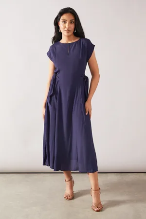 wallis Petite Viscose Tie Waist Midaxi Dress