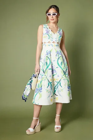 Coast Scallop Cut Out Stripe Strappy Dress