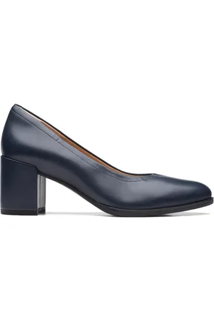 Clarks Freva 55 Court Navy Leather Heels