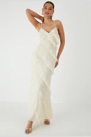 MissPap Ruffle Low Back Maxi Dress