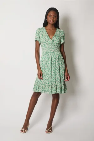 Asolo Smock Waist Ditsy Print Dress