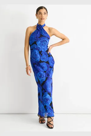 Gini London Floral Occasion Halter Maxi Dress