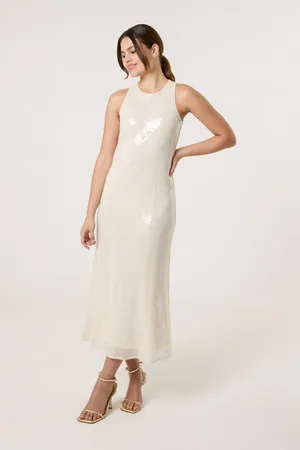Blue Vanilla Luxe Sequin Bias Cut Midi Dress