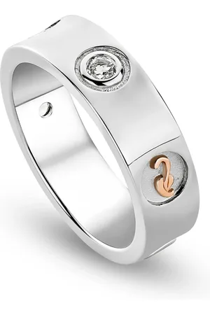 Clogau Insignia Sterling Silver Band Ring with Topaz
