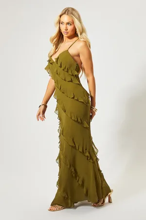 MissPap Ruffle Low Back Maxi Dress