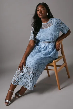 Coast Plus Short Sleeve Lace Midi Dress