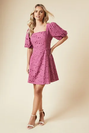 Dorothy Perkins Petite DP Luxe Lace Puff Sleeve Mini Dress