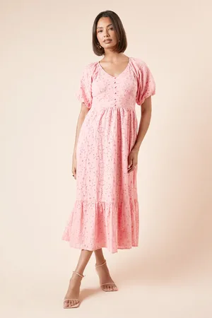 Dorothy Perkins Broderie Button Front Midi Dress