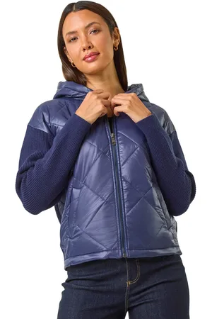 Roman Diamond Quilted Hooded Mix Jacket