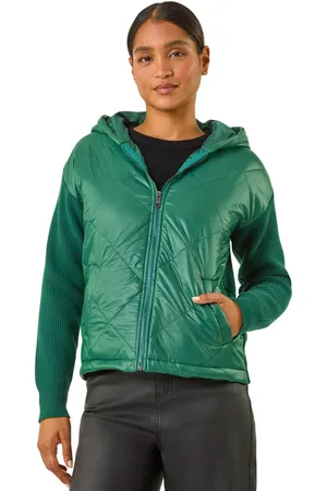 Roman Diamond Quilted Hooded Mix Jacket