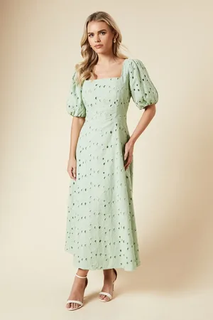 Dorothy Perkins Petite DP Luxe Lace Puff Sleeve Midi Dress
