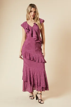 Dorothy Perkins DP Luxe Textured Sleeveless Ruffle Midi Dress