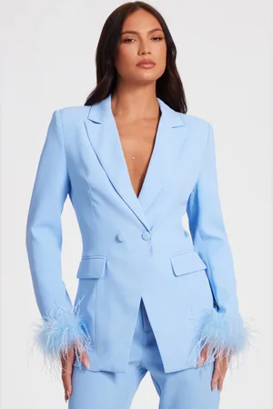 Quiz Feather Trim Blazer