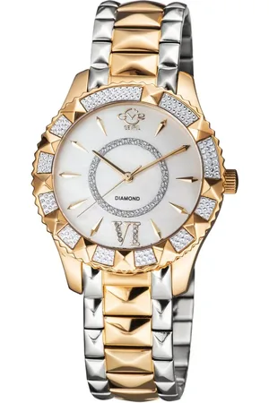 GV2 by Gevril Venice MOP Dial Two Tone Rose Stainless Steel Swiss Quartz Watch