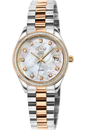 GV2 by Gevril Turin Diamond 12423B White MOP Dial Swiss Quartz Watch